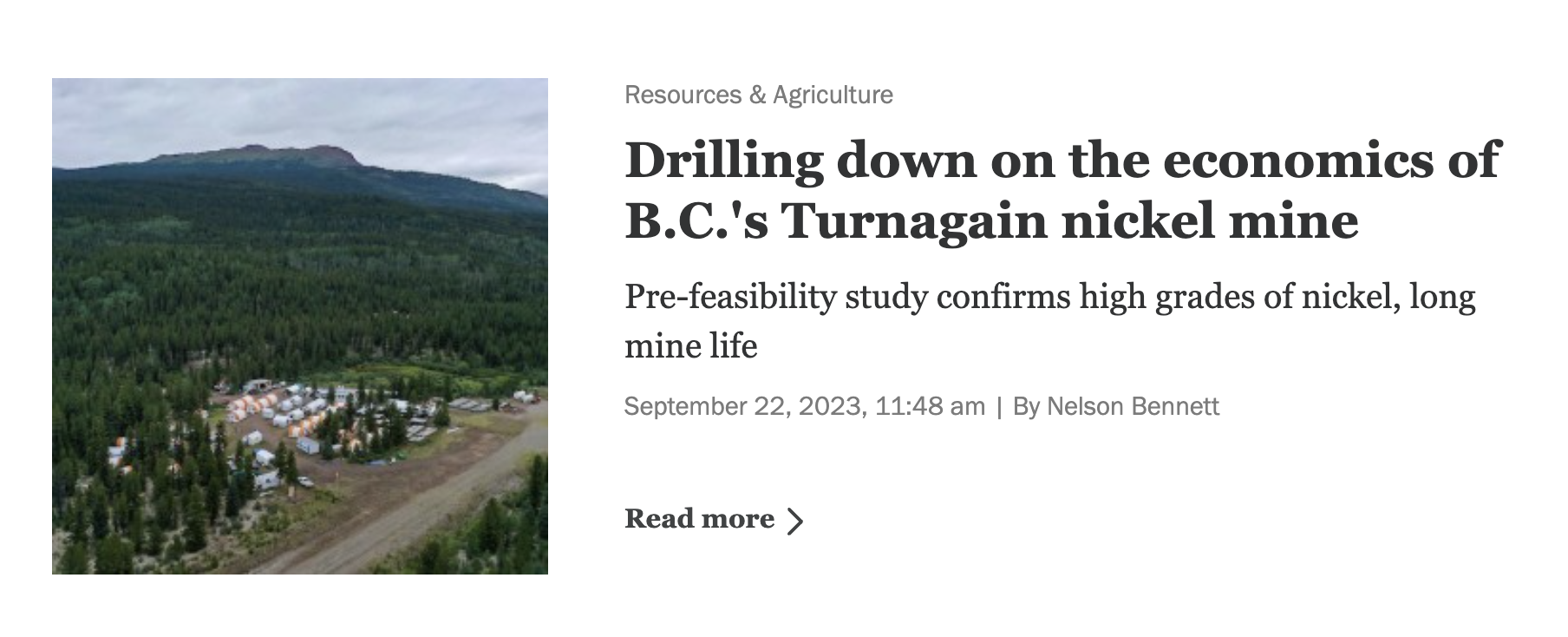 BIV: Drilling down on the economics of B.C.'s Turnagain nickel mine